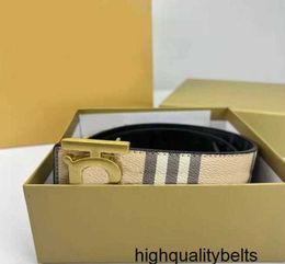 Designer Belt Men Belts for Women Designer Luxe Striped Double Sided Fashion Accessories Letter Gold Sier Buckle Waistband High Quality Casual Business Strap WWYX