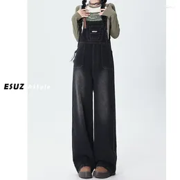 Women's Jeans Women Denim Overalls Are Loose Age-reducing Girl Style Slimming Straight Wide-leg Pants Versatile Jumpsuits