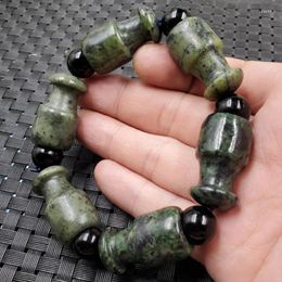 Strand Cigarette Holder Tibetan Serpentine Dark Green Vintage Bracelet Jade