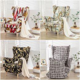 Chair Covers Spandex Stretch Wingback Elastic Relax Armchair Slipcovers Solid Color Sofa Protector Seat Cushion Cover