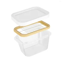 Plates Butter Cutting Box Container Airtight Lid With Cutter Storage