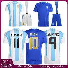 Argentina mens fans soccer jerseys kids football kits 2024 argentina men player version football jersey 24 25 J.ALVAREZ DI MARIA football shirt kit maillot camiseta