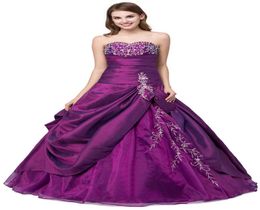 New Cheap Stock Purple Quinceanera Dresses For 15 Party Sweet 16 Formal Long Prom Party Gowns Stock Size 216 QC2122123894