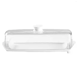 Plates Convenient Restaurant Kitchen Multipurpose Dinnerware Butter Dish Microwave With Lid Easy Clean Keep Fresh Container Rectangular