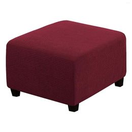 Chair Covers Non Slip Breathable Simple Accessories Square Ottoman Cover Slipcover Waterproof Machine Washable Elastic Bottom Soft Stretch