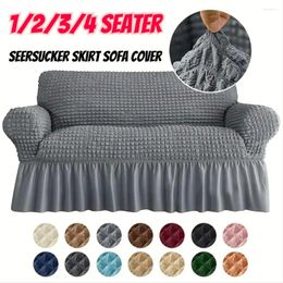 Chair Covers Skirt Seersucker Sofa Cover For Living Room All-inclusive Stretch Slipcover Furniture Protector With 1/2/3/4 Seater