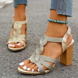 Dress Shoes Women High Heels Sandals Chunky Fashion 2024 Summer Designer Outdoor Walking Cosy Pumps Flip Flops Femme Slides