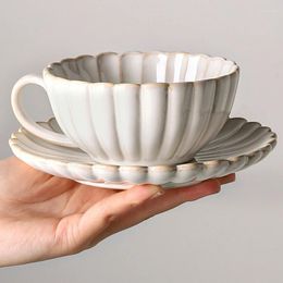 Cups Saucers Japanese Espresso Cup And Saucer Vintage Luxury Coffee Porcelain Mug Taza Para Cafe Afternoon Tea Set YY50CS