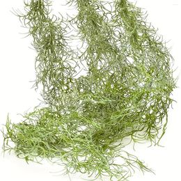 Decorative Flowers 2Pcs 12 Forks Artificial Wall Hanging Plant Fake Spanish Moss Wholesale Plastic High-quality Plants Vine Home Garland