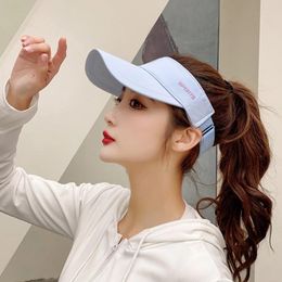 Wide Brim Hats 2024 Summer For Women Men Long Sunscreen Baseball Cap Quick Drying Sports Tennis Visor Sunhat Outdoor