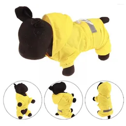 Dog Apparel Double-Layer Hooded Raincoat Four Seasons Pet Clothing Waterproof Golden Reflective Coat Husky Puppy Outdoor Rain A5V0