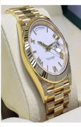 2020 President DayDate 41mm 228238 18K Yellow Gold White Roman Dial Automatic Mechanical Watch Men039s Sports Wrist Wa7937855