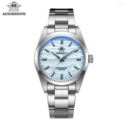 Wristwatches ADDIESDIVE AD2030 Men's Watch Stainless Steel 100m Waterproof Sports Luxury AR Coated Pot Cover Glass Quartz Clock