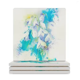 Table Mats Snowdrops Ceramic Coasters (Square) Tile Drinks Cup Set