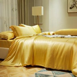 Bedding Sets Mulberry Silk Plain Colour Duvet Cover Both Sides 22Momme Nature Comfy Soft 1Duvet 1Bed Sheet 2Pillowcases