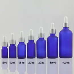 Storage Bottles 5ml Frosted Mini Empty Dropper Bottle Portable Esstenial Oil With Matte Silver Aluminium Glass Eye