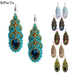 Earrings KPacTa 2022 Trendy Ethnic Style Earrings High Quality Luxury Rhinestone Drop Hollow Design earrings Female Office Jewellery Gift