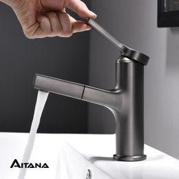 Bathroom Sink Faucets Faucet Pull-out For Removable Single Handle Black Chrome Finish