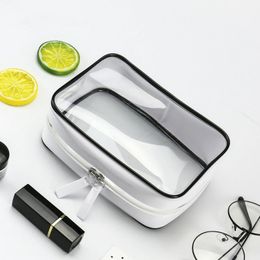 1 PC Transparente Bag Cosmético PVC Travel Organizer Bag Zipper transparente feminino à prova d'água Bolsa de maquiagem DropShipping