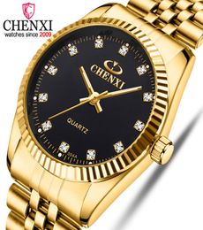 CHENXI Golden Watches for Men Fashion Business Top Brand Luxury Quartz Male Clock Waterproof Wristwatches Relogio Masculino1269780