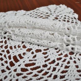 Table Cloth White Vintage Oval Runner Crocheted Cotton Floral Lace Tablecloth Chinese Nostalgic Woven Flag Home Decor