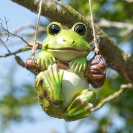 Decorative Figurines 1pc Swinging Resin Frog Craft Garden Animal Statue Ornament Decoration