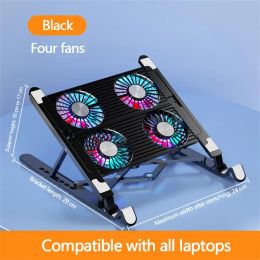 Stands 2023 Foldable Laptop Holder For Macbook Tablet Notebook Stand Table Cooling Pad Bracket With Radiator Silent Fan Laptop Accessor