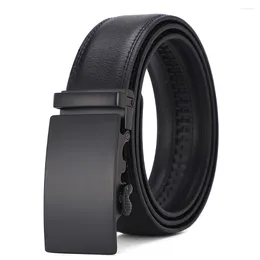 Belts Men's Brown Leather Belt With Automatic Buckle Waist Strap Business Male High Quality Designer 2024