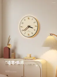 Wall Clocks Modern Minimalist Cream Style Clock For Living Room And Dining Silent Hanging Decor With Wooden Pointers