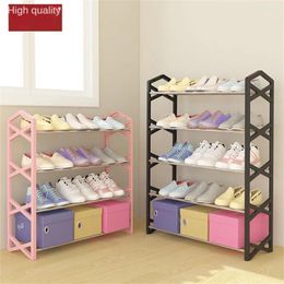 Hooks Simple Multi-Layer Shoe Rack Dustproof Storage Shelf At The Door Of Household Economy Dormitory Small Assembly