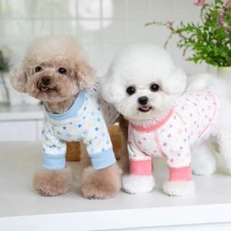 Dog Apparel Sweater Puppy Cute Winter Warm Clothes Bottom Shirt Star T-shirt Comfortable Printed Two Legged Clothing