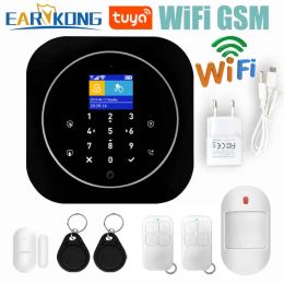 Kits Wifi Gsm Alarmsysteem Ios Android Tuya App Rfid Lcd Touch Toetsenbord 433Mhz Draadloze Sensor Kit Alarm 11 talen Schakelaar