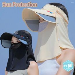 Wide Brim Hats Face Protection Women Sun Hat Outdoor Breathable Sports Summer Sunscreen Silk Cap