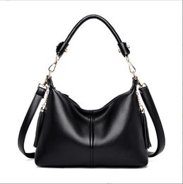 2024 new women bag middle-aged women's bag Korean style tassel mom bag simple and fashionable one shoulder crossbody bag trendy black handbag