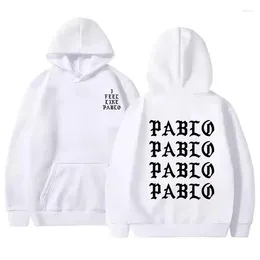 Men's Hoodies I Feel Like Pablo Men Fashion Letter Graphic Printed Sweatshirts Women Cool Casual Harajuku Hooded Pullovers Sportwear