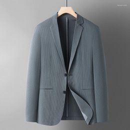 Men's Suits Summer High-quality Fashion Handsome Seersucker Technology Lightweight Cool Breathable Business Casual Single Suit Jacket