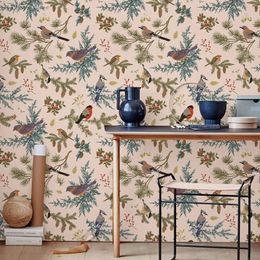 Wallpapers Vintage Floral Birds Wallpaper Peel And Stick Flowers Removable PVC Cabinet Sticker Elegant Home Decor Waterproof