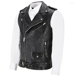 Men's Vests Leather Jacket Vest Motorcycle PU