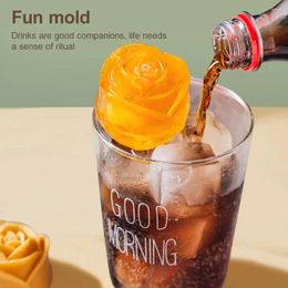 Baking Moulds Silicone Ice Ball Mould Food-grade Rose Tray Compartment Box Mould For Drinks Chocolate Candy Easy Demold Whisky