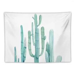 Tapestries Trendy Cactus Mint Green And White Desert Cacti Southwestern Decor Tapestry For Bedroom Decoration Pictures Room Wall