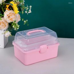 Storage Bottles Small Three-layer Foldable Box Portable Sticker Seal Jewelry And Nail Enhancement Transparent
