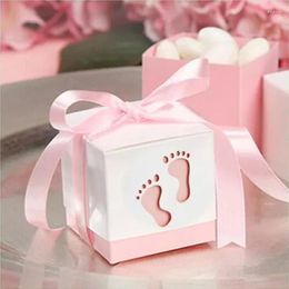 Gift Wrap 10pcs Baby Shower Candy Boxes Pink Blue Cute Box Birthday Decorations For Boy Girl Party Favors Gender Reveal Supplies Toys