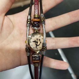 Student Quartz Water Diamond Bracelet Women's Leather Watch Strap
