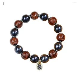 Strand Lucky Bracelet Women Faux Gemstone Elegant Chinese Style Pendant For Metal Elastic With Her