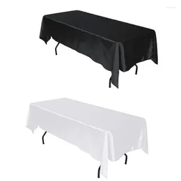 Table Cloth 1Pcs/lot Satin Solid Colour White/Black Tablecloth Rectangular El Banquet Cover For Wedding Party Home Decoration