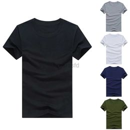 Men's T-Shirts Casual Style Plain Solid Color Mens T-shirts Cotton Regular Fit T-shirts Summer Tops Tee Shirts Basic Man Clothing 5XL 2445