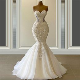 Vestido De Novia Graceful Mermaid Wedding Dresses Sweetheart Neck Luxury Beaded Bridal Gowns Custom Made