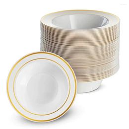 Disposable Dinnerware 20Pcs Salad Soup Bowl Heavy Duty Anti Leak Spill Container Bowls For Dinner Party Birthday