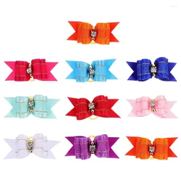 Dog Apparel 10pcs Halloween Small Hair Bows Tiny With Rubber Bands Pets Costume Supplies Mixed Colour For Dogs