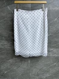 Skirts Polka Dot Silk Half Skirt Mid-waist Package Hip Version Of Casual Fashion 2024 Summer 1116